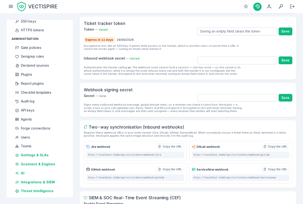 The tracker token, saved, announced as expiring in eleven days.