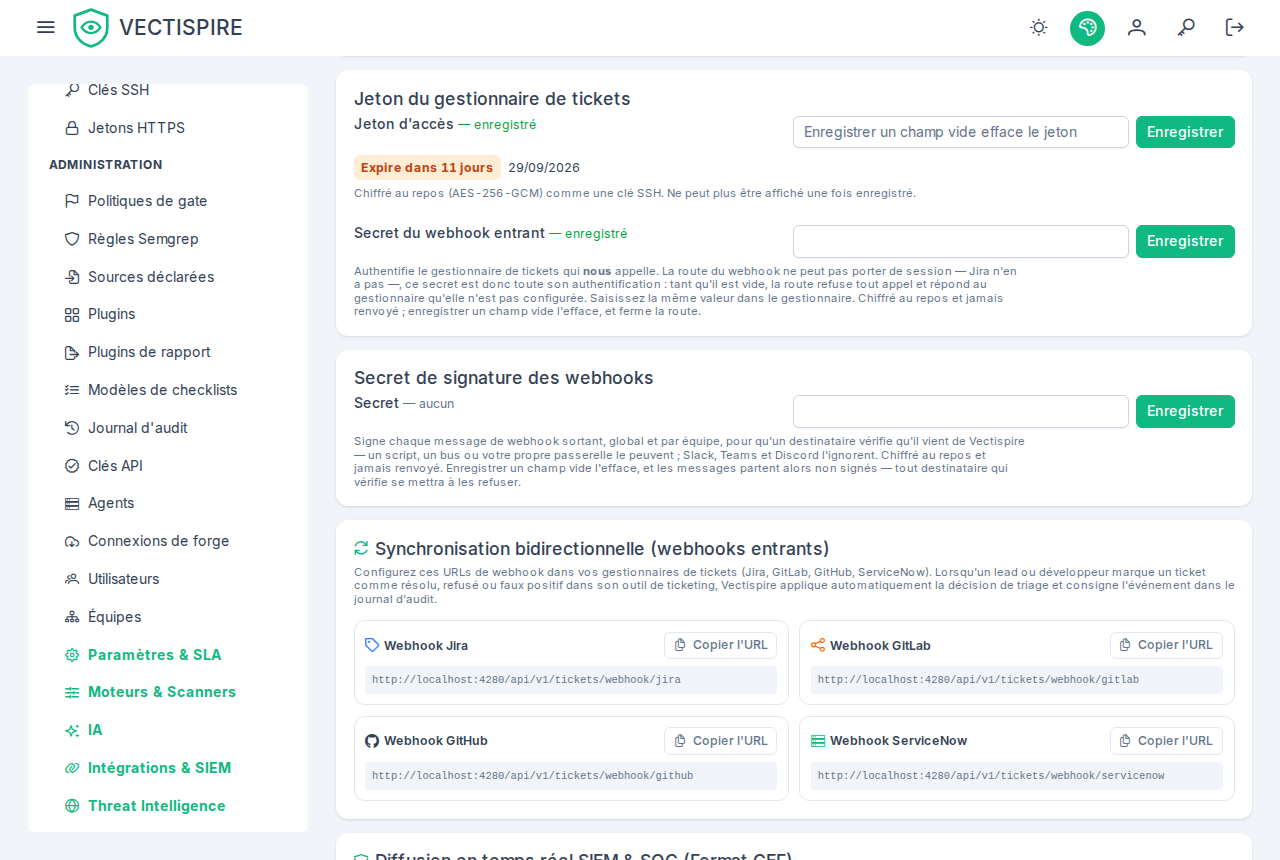 Le jeton du tracker, enregistré, annoncé comme expirant dans onze jours.